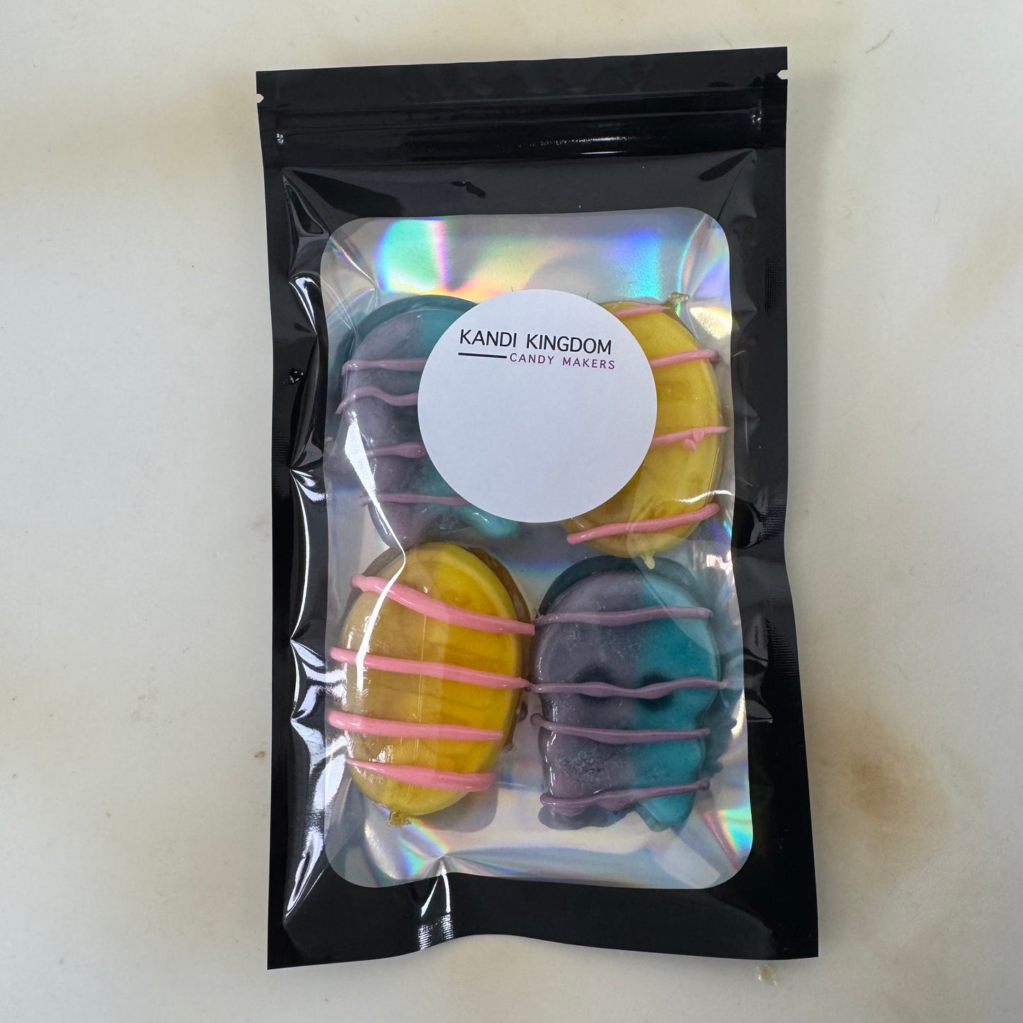 Bling Bubs! Hard Candy coated Bubs Snack Sweet - Bubblegum and banana caramel.