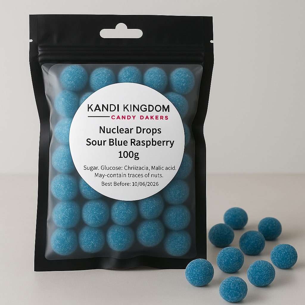 Nuclear Drops – Blue Raspberry Flavour The World’s Most Sour Candy. Handmade. Hardcore.