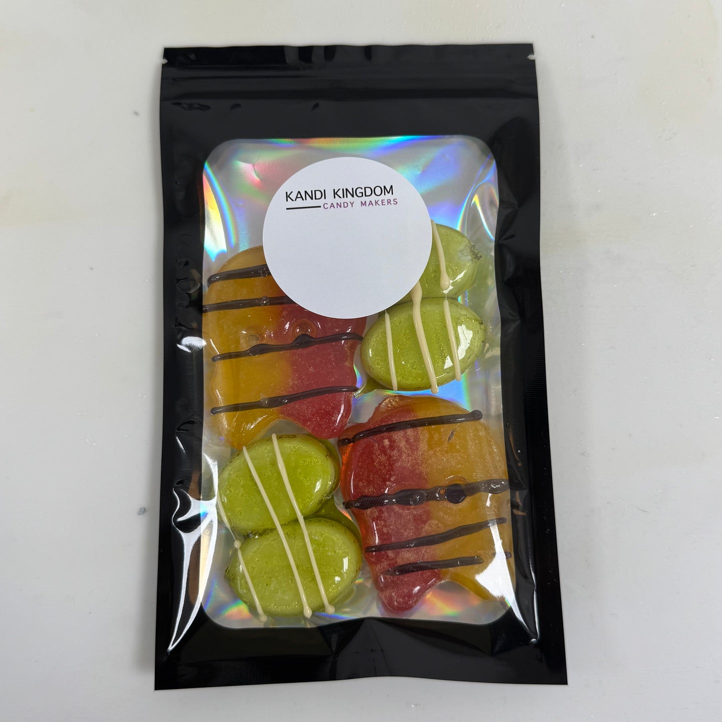 Bling Bubs! Hard Candy coated Bubs Snack Sweet - Giant fizzy skull and pear bubs.