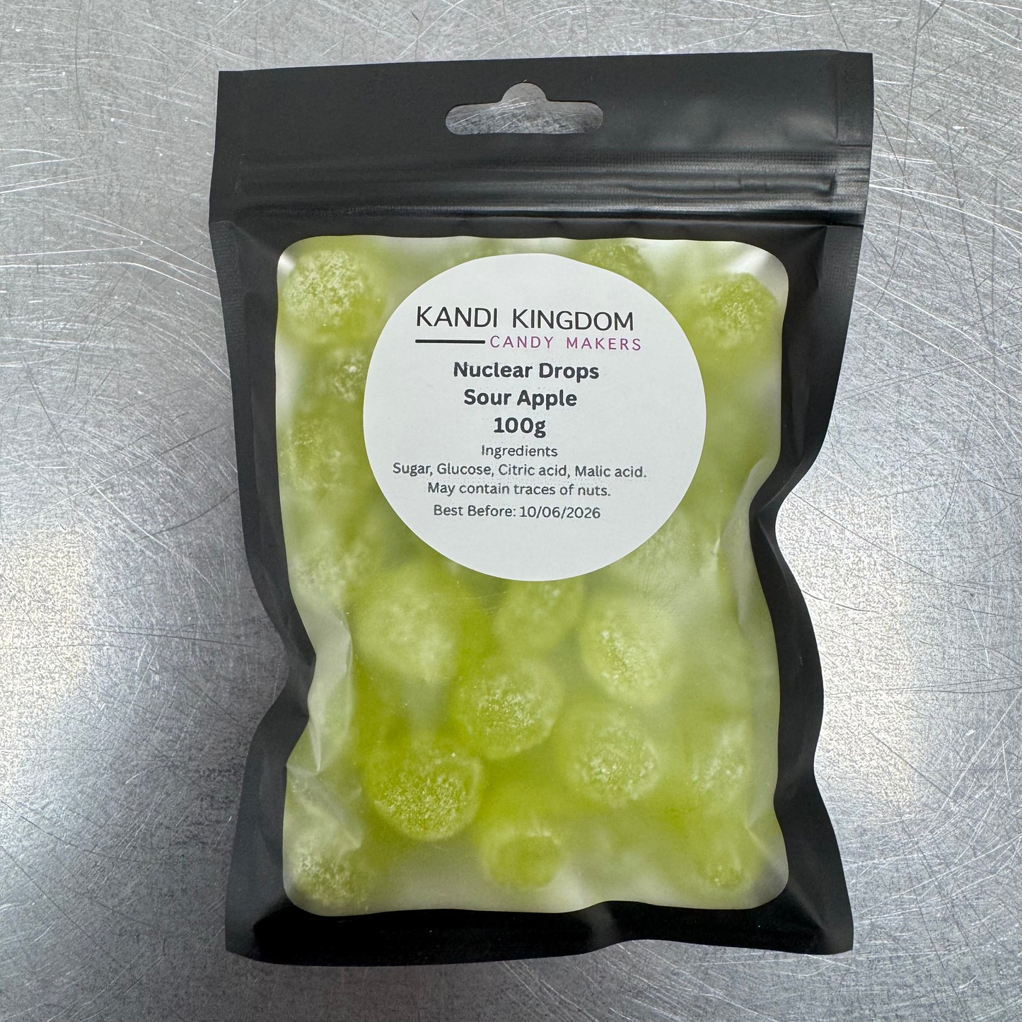 Nuclear Drops – Apple Flavour The World’s Most Sour Candy. Handmade. Hardcore.