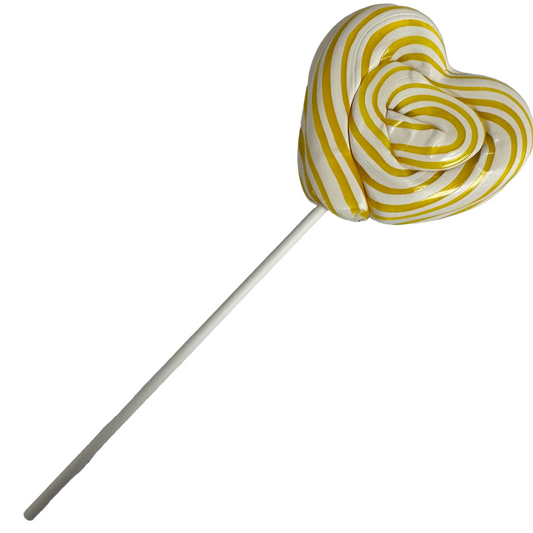 Handmade Yellow Love Heart Lollipop.